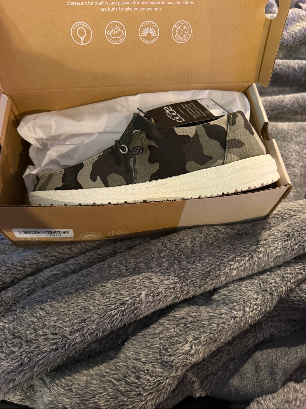 Hey Dude women Camouflage Boat Shoe - Green/Cream